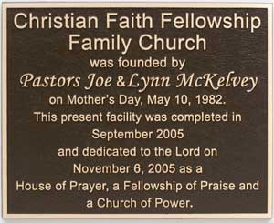 bronze church plaque